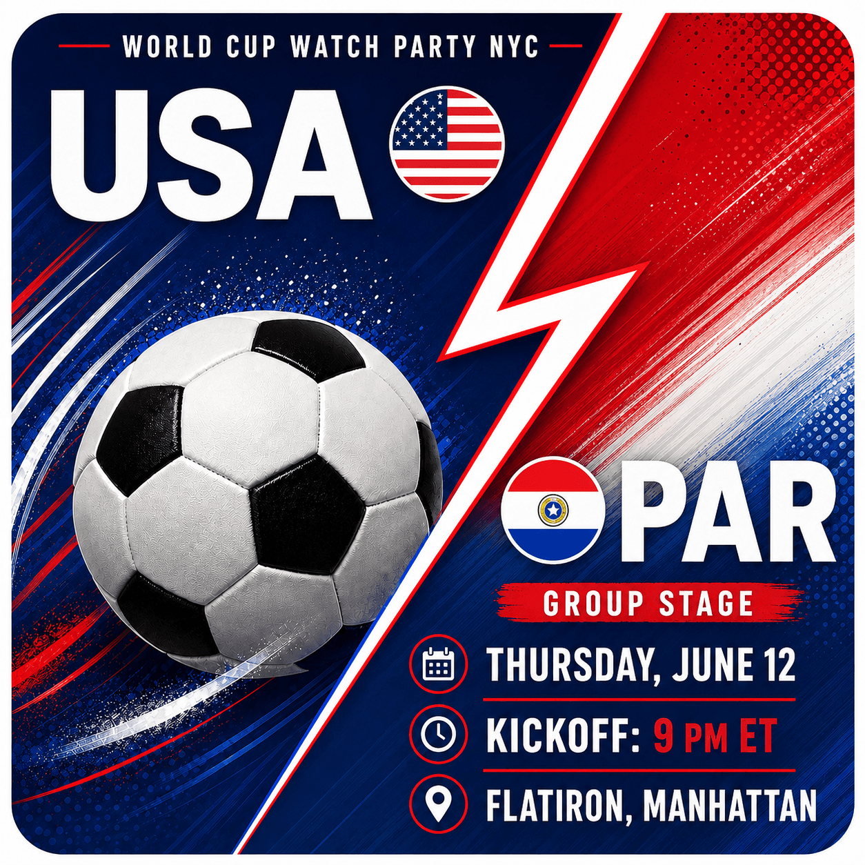 USA vs Paraguay, World Cup 2026 Watch Party in NYC