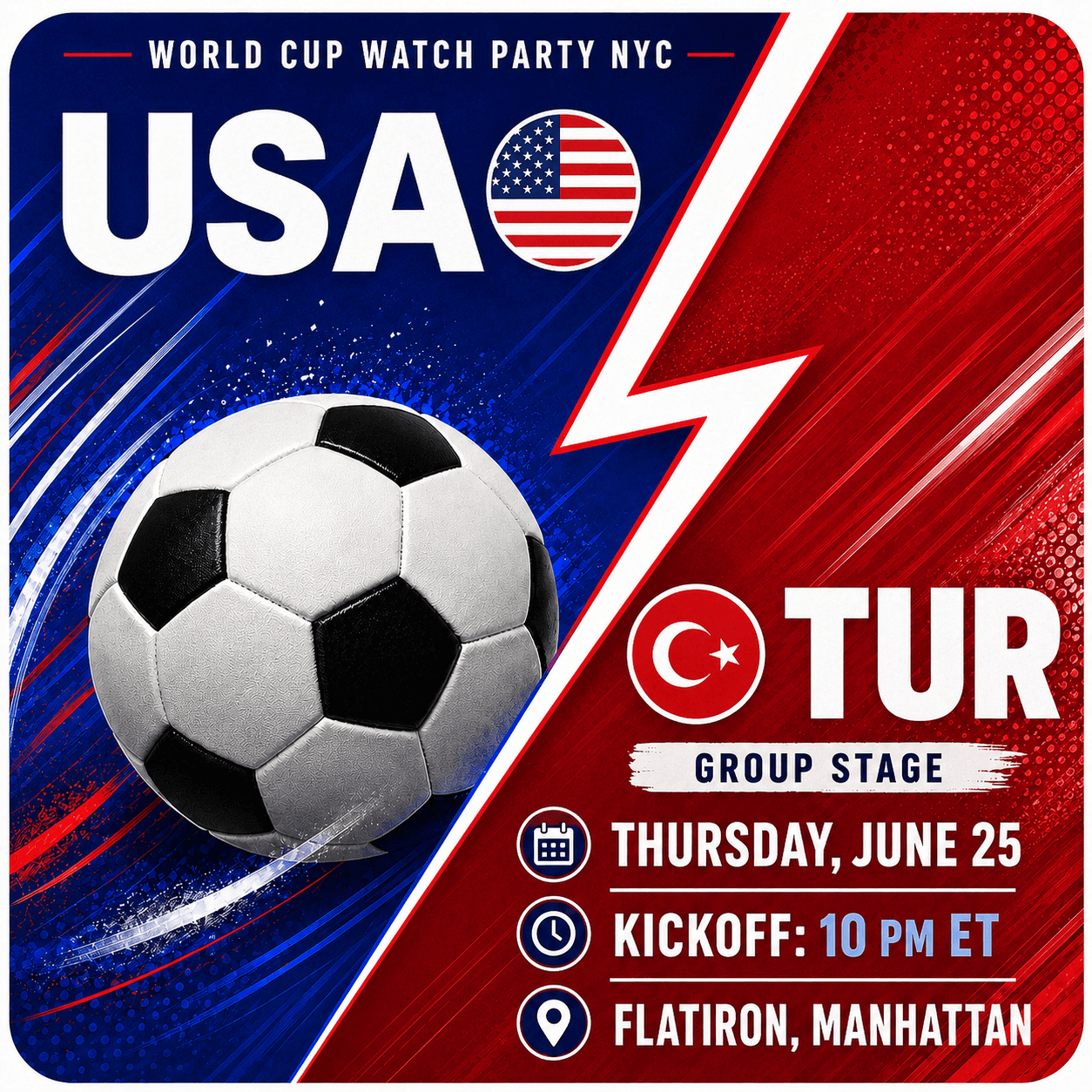 USA vs Turkey, World Cup 2026 Watch Party in NYC