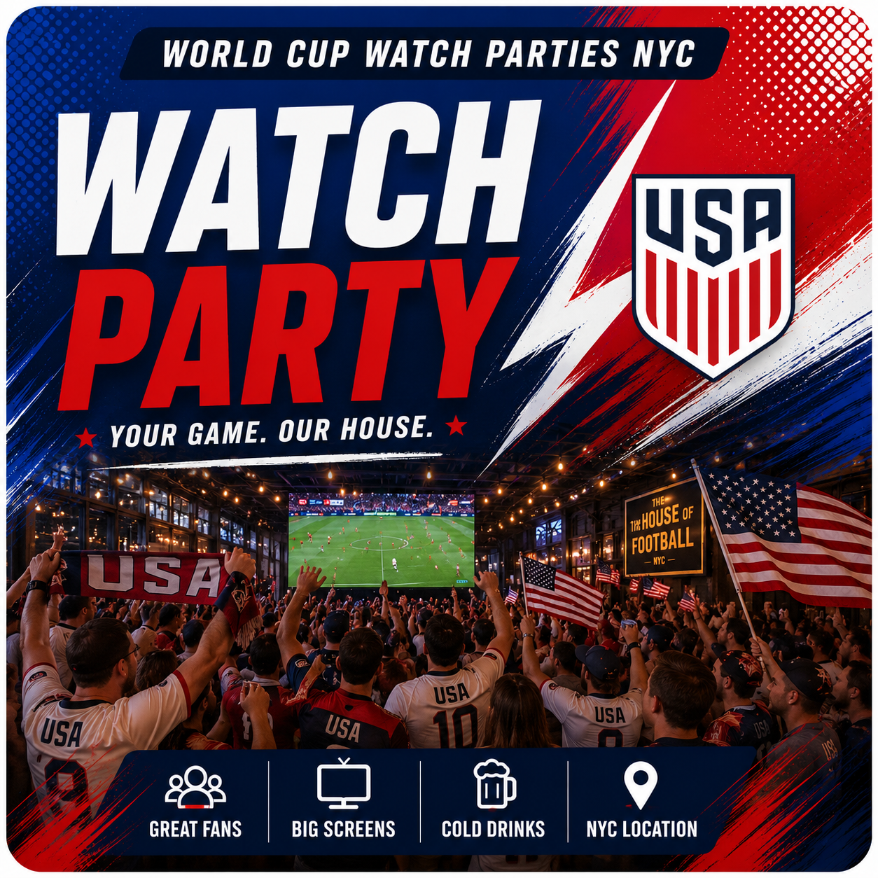 World cup watch parties nyc house of football